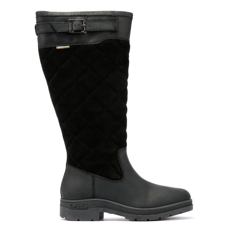 Barbour Oak Tall Damenstiefel Aus Schwarzem Wildleder