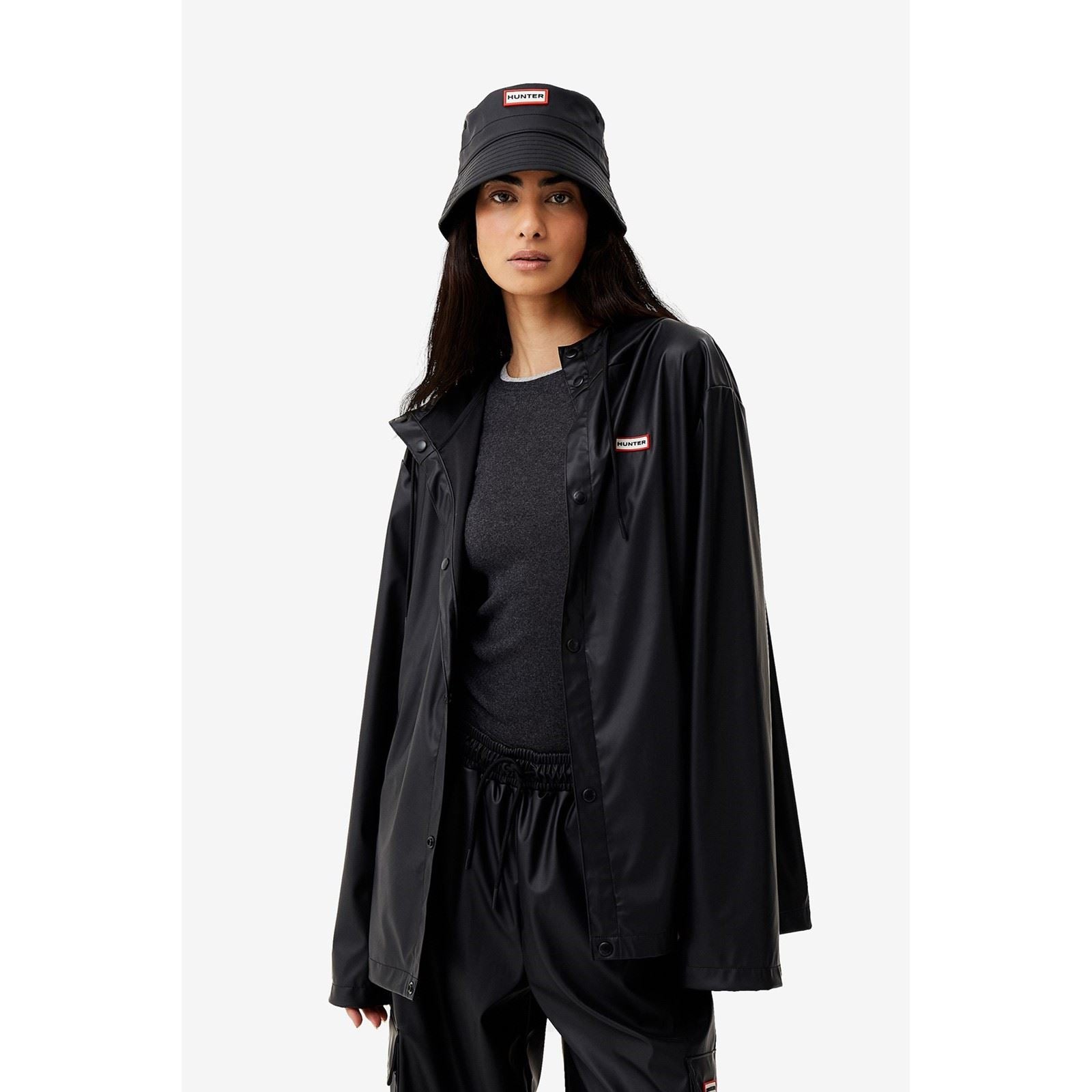 Hunter Izzy Hooded Unisex Erwachsenen Schwarze Jacke
