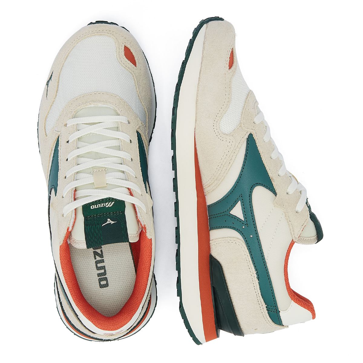 Mizuno MIZUNO RB87 Grün/Orangefarbene Veloursleder-Sneakers