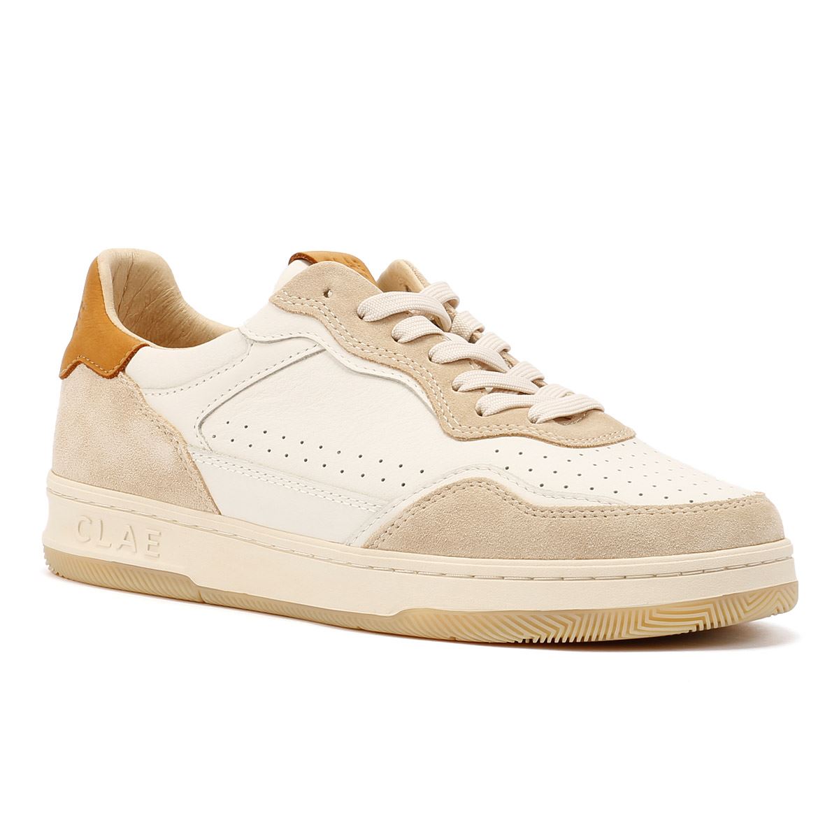 Clae Haywood Fog Leder Herren Weiße Sneakers