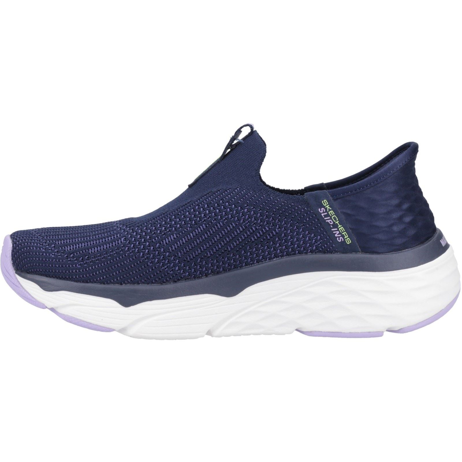 Skechers Max Cushioning - Smooth Damen Sneaker In Marineblau/Lavendel