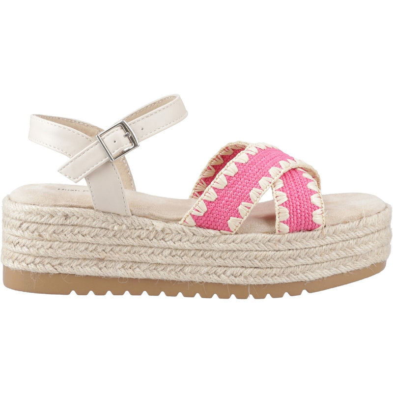 Hush Puppies Jemma Espadrille Damen Sandalen Aus Polyurethan In Fuchsia
