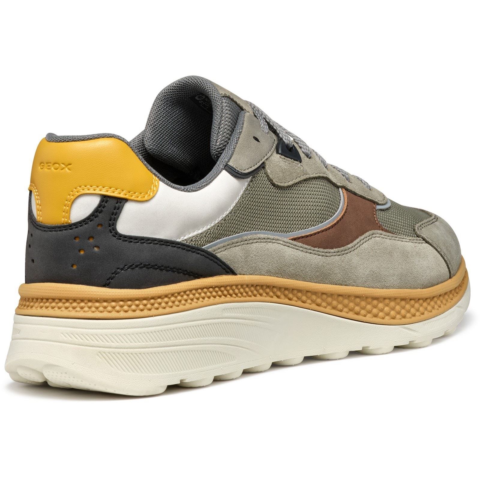 Geox U SPHERICA ACTIF X1 Polyester Mischgewebe Herren Sneaker In Salbei/Braun