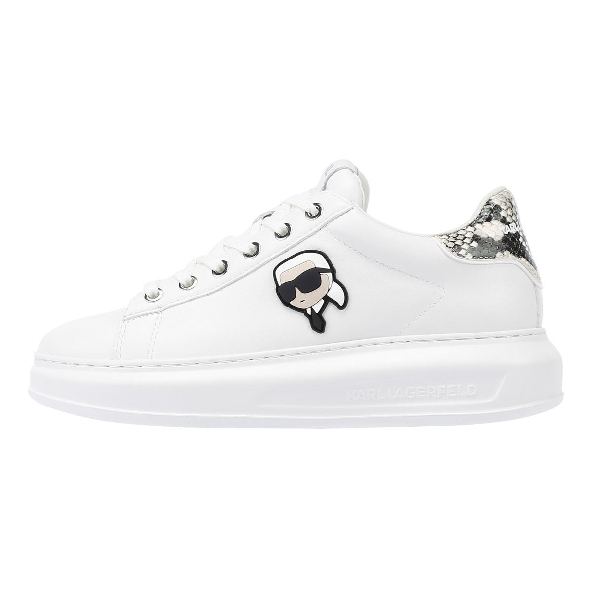 Karl Lagerfeld Kapri NFT Lo Lace Leder Damensneaker In Weiß