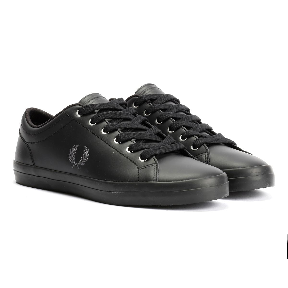 Fred Perry Baseline Leder Herren Schwarze Sneakers