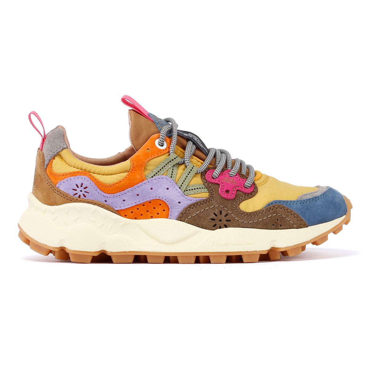 Flower Mountain Yamano 3 Wildleder Sneaker In Hellblau/Gelb/Braun