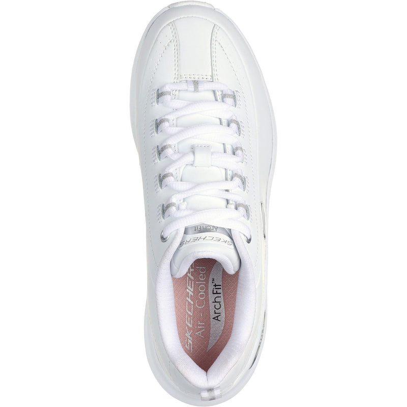 Skechers Arch Fit 2.0 - Star Bound Polyurethan-Sneaker Für Damen In Weiß/Silber