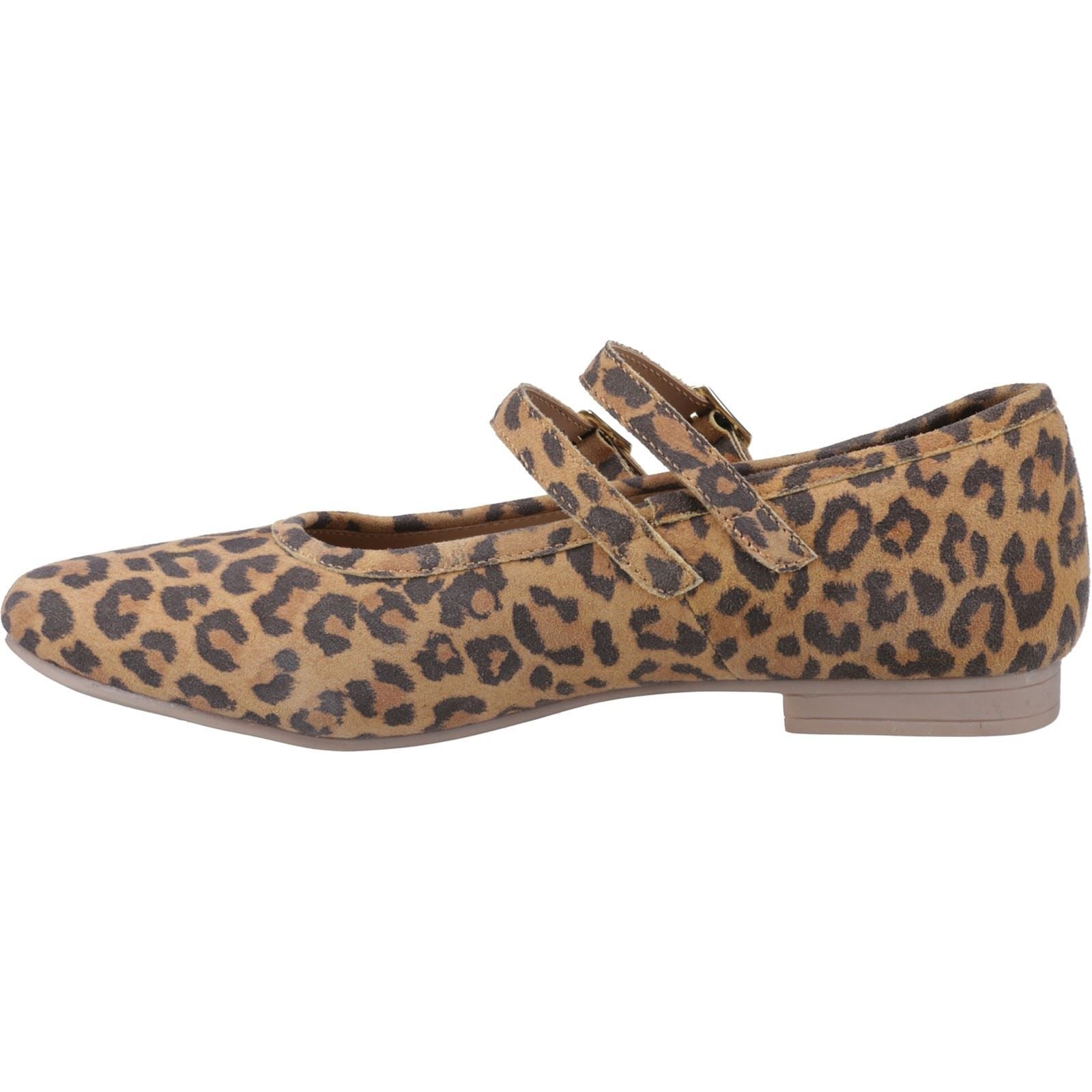 Hush Puppies Nancy Mary Jane Damen Loafers Aus Leder Mit Leopardenmuster