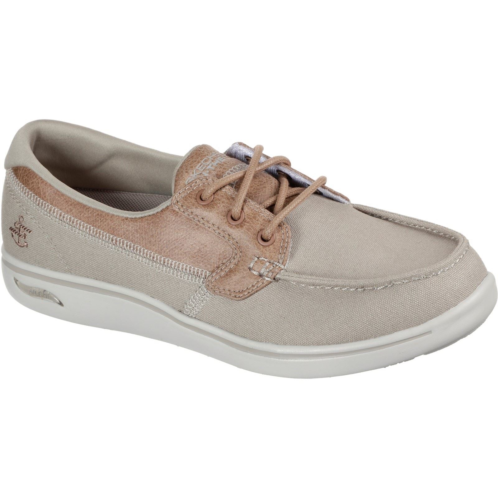 Skechers Arch Fit Uplift Cruise'N By Synthetik Damenschuhe Mit Natürlicher Bootsschuh-Silhouette