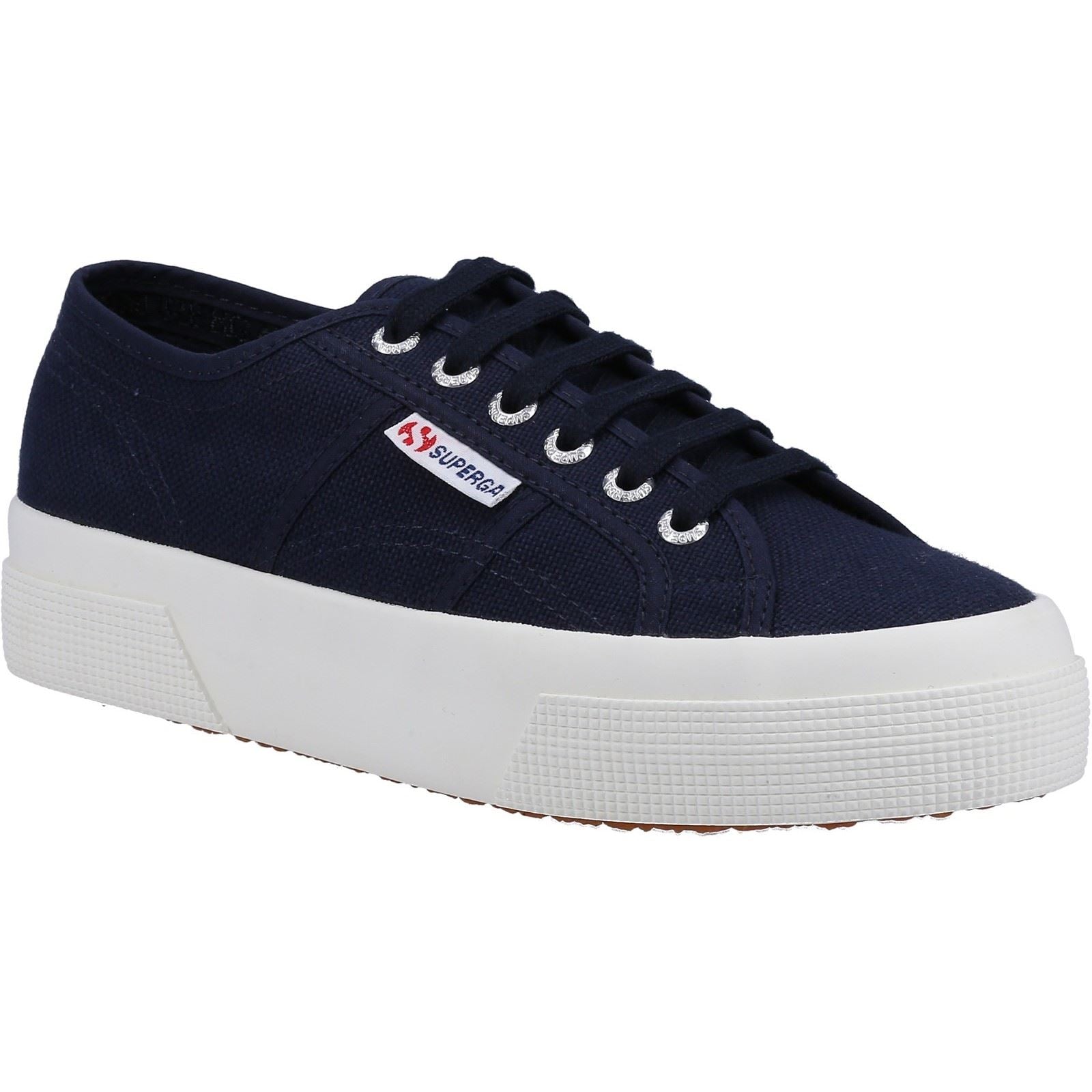 Superga 2740 Platform Baumwoll-Damensneaker In Marineblau