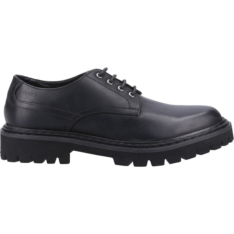 Base London Wick Schwarze Farbe Herren-Schnürschuhe Aus Leder