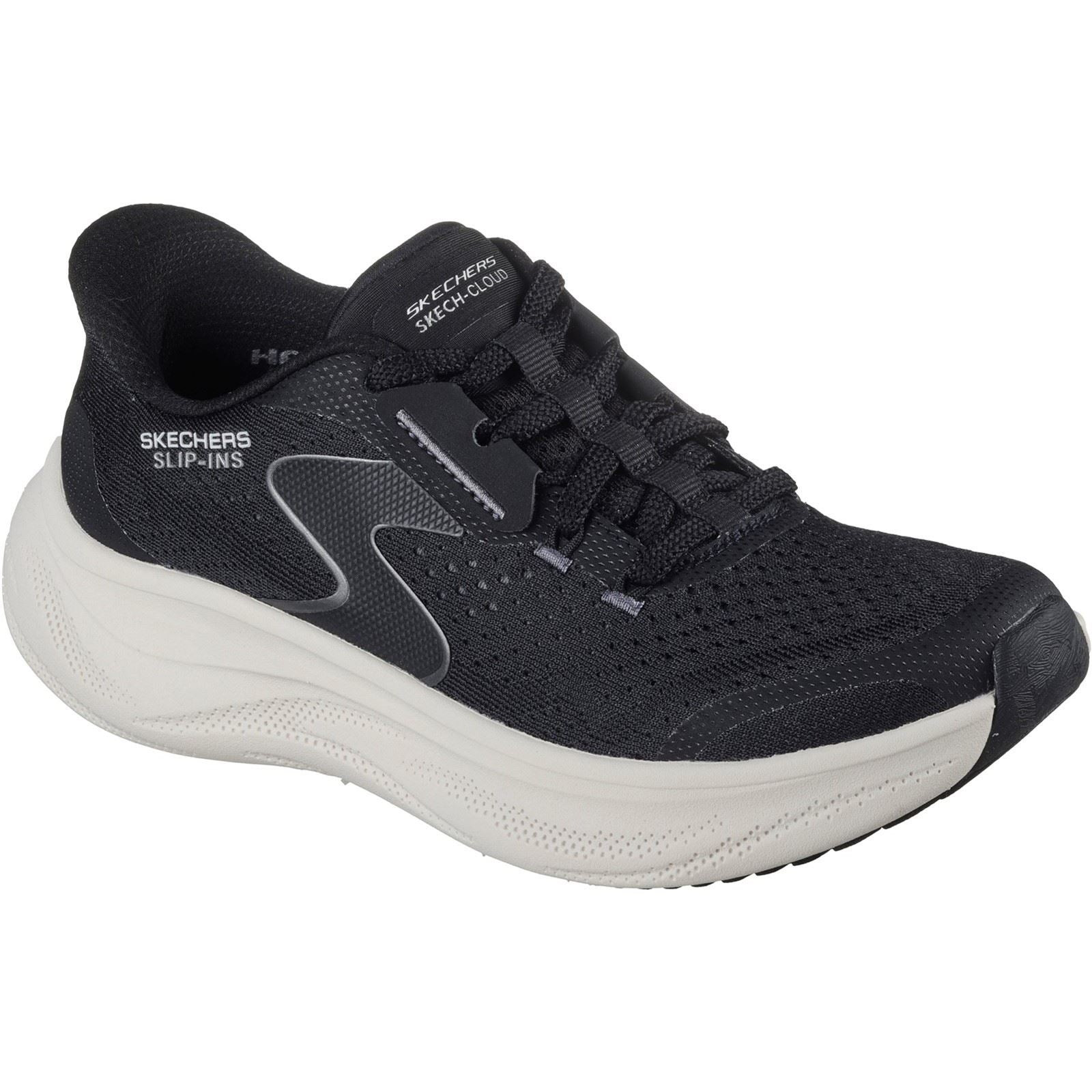 Skechers Skech Cloud Plush Horizon Polyester Damen Schwarz/weiß Sneakers