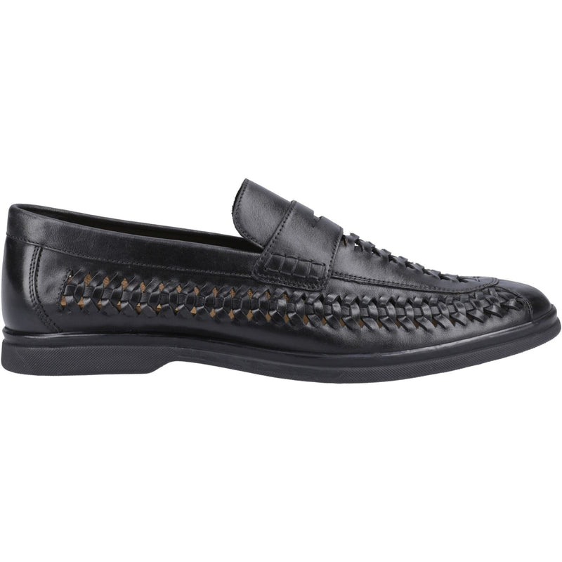 Hush Puppies Bowie Herrenschwarze Lederslipper