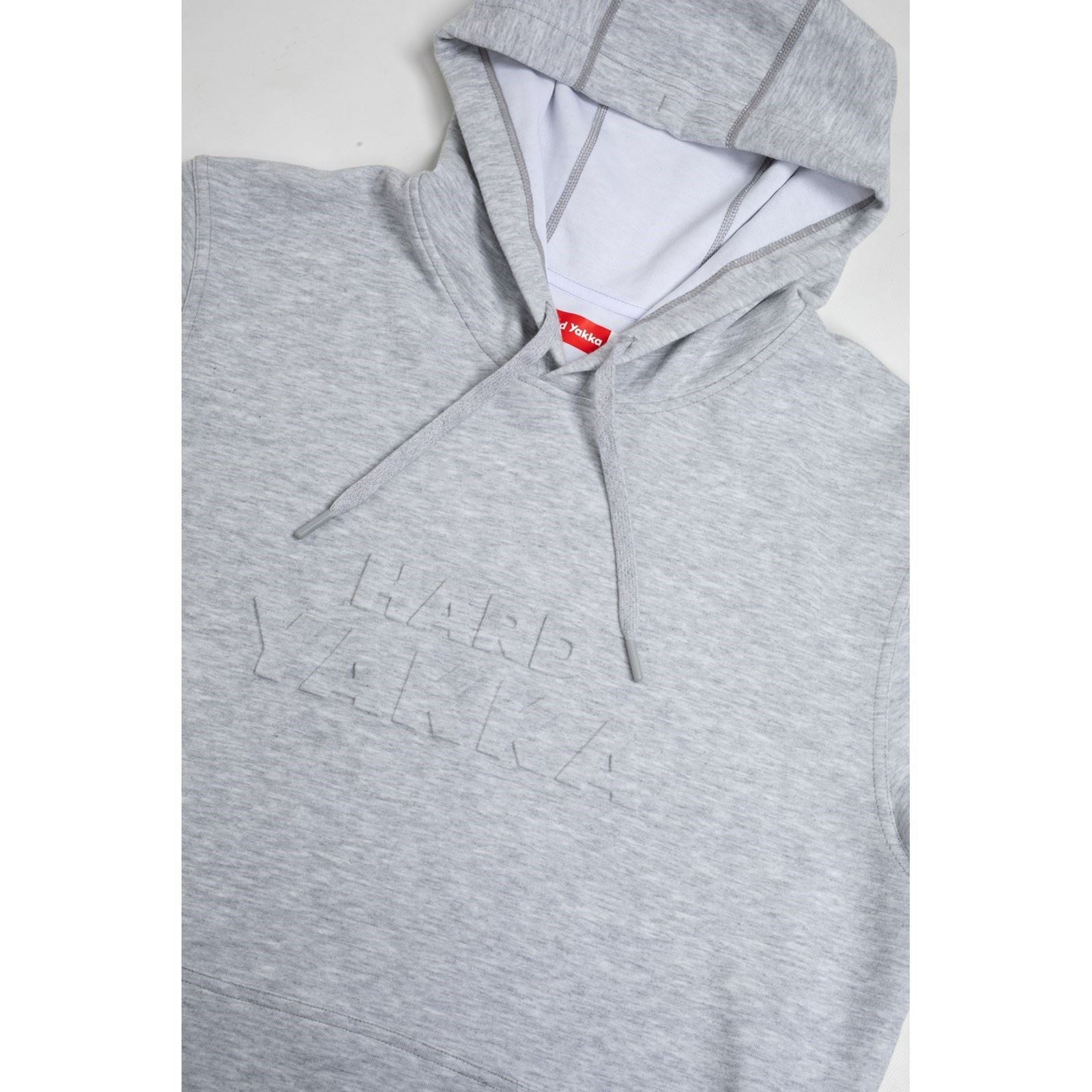 Hard Yakka Embossed Pullover Baumwoll Herren Graues Kapuzensweatshirt