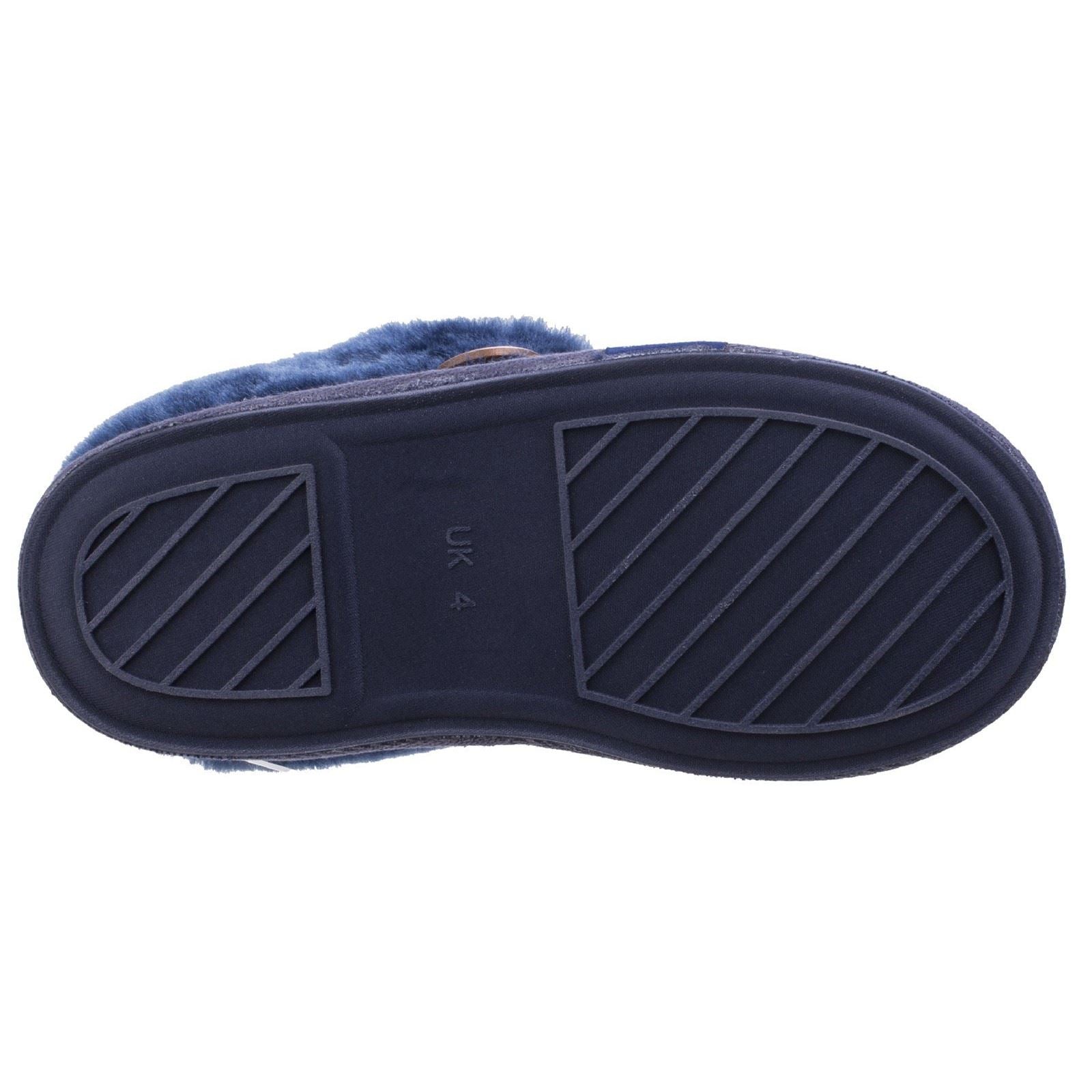 Cotswold Wotton Dunkelblaue Damen Hausschuhe aus Leder