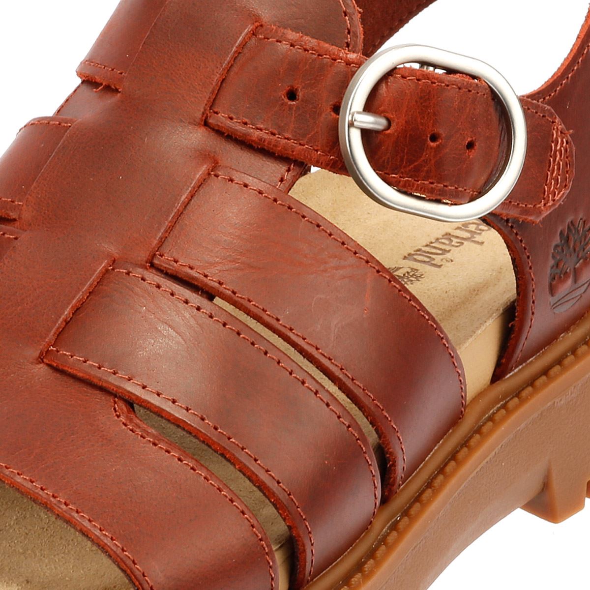 Timberland Clairemont Way Fisherman Damen Sandalen Aus Rotem Leder