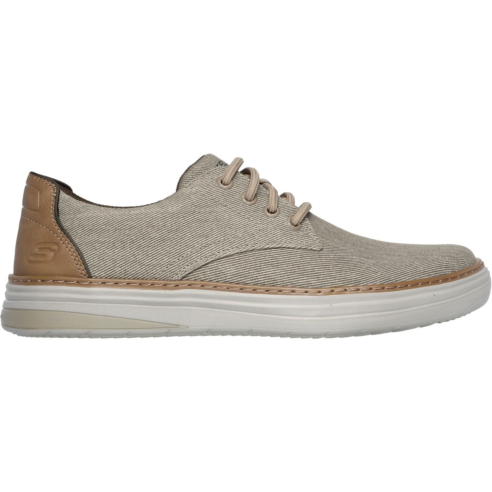 Skechers Hyland Ratner Herren Halbschuhe Aus Baumwolle In Khaki Mit Schnürung