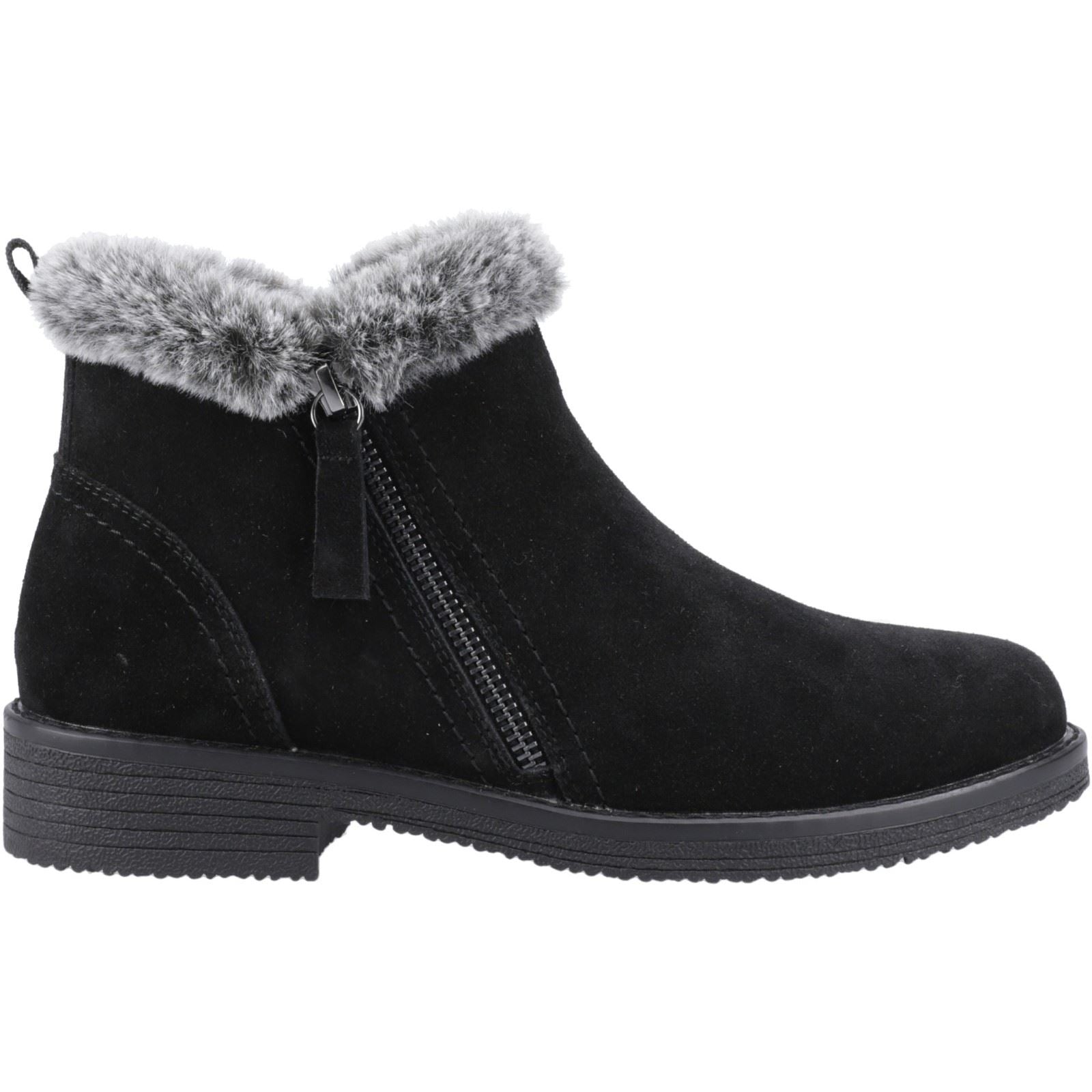 Hush Puppies Marnie Damen Wildleder Winterstiefeletten in Schwarz