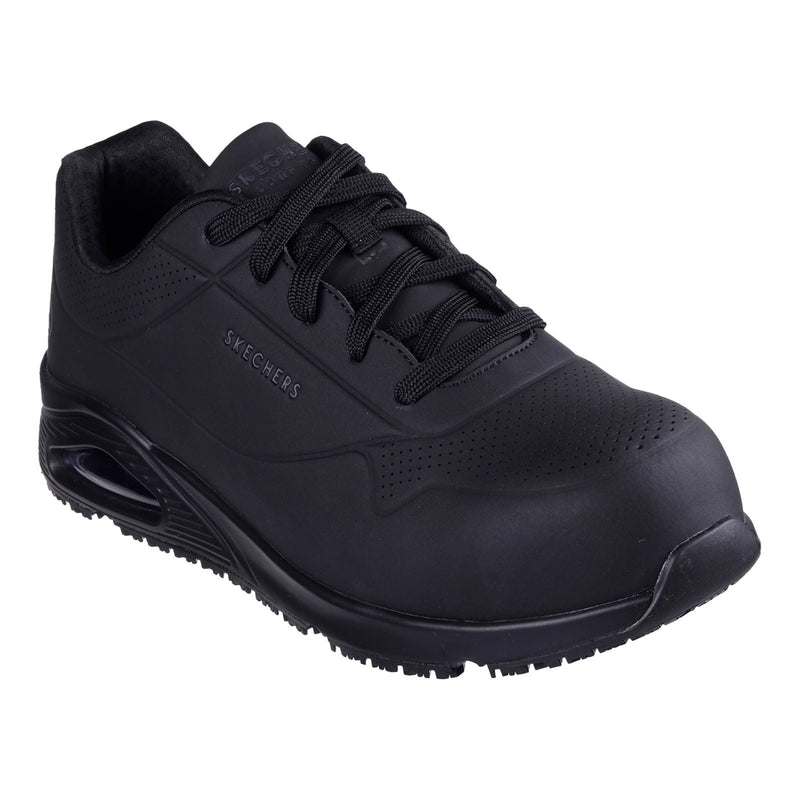 Skechers Workwear Uno SR - Doltin Durabuck Herren Schwarze Farbe Sicherheits Sneaker