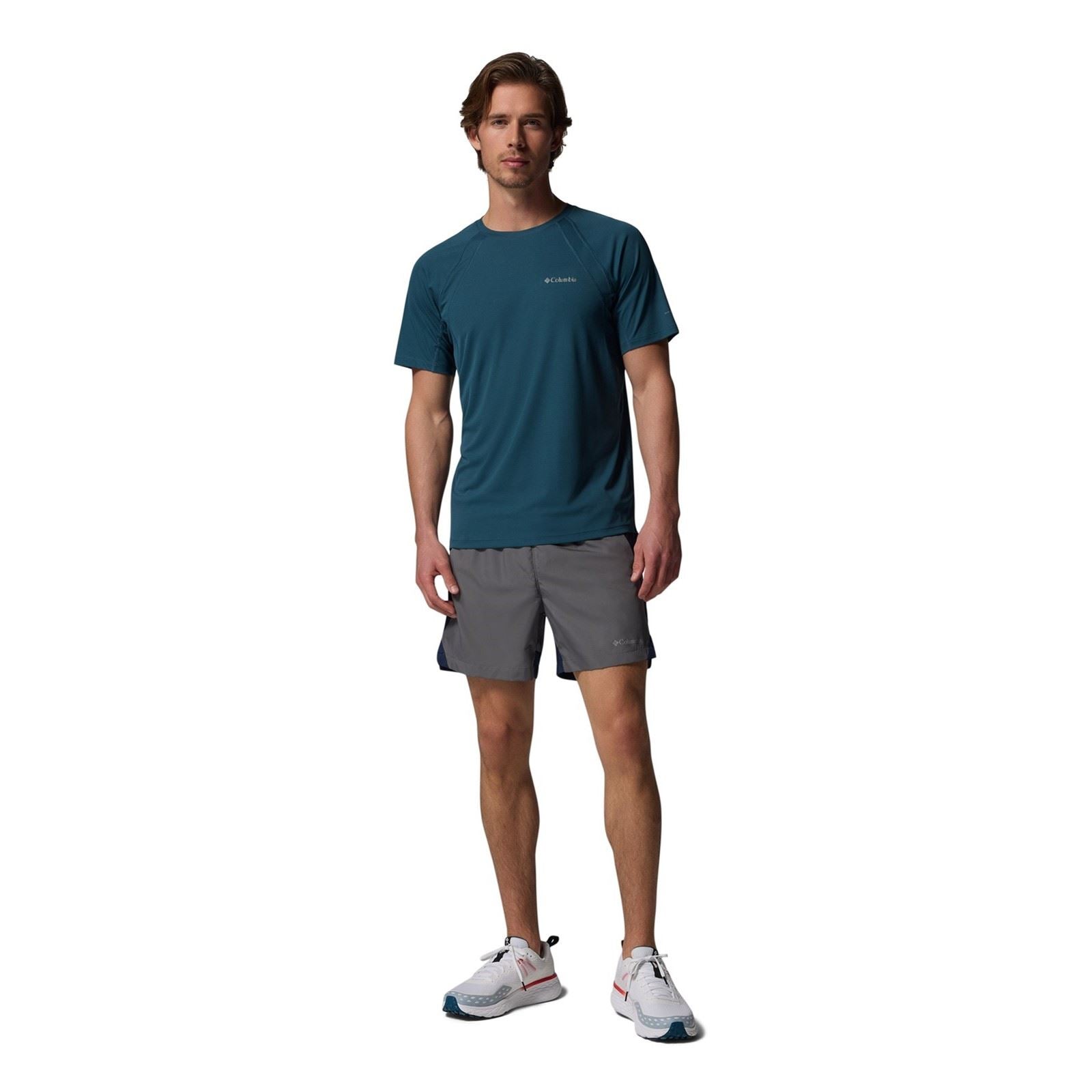 Columbia Three Pitch Polyester Herren Graue Sport Shorts