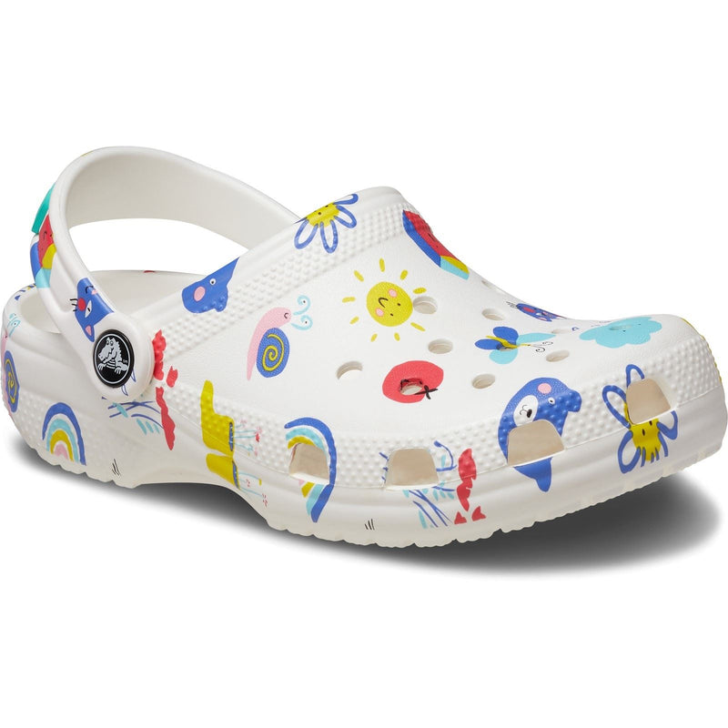 Crocs Classic Graphic Thermoplastische Weiße/Mehrfarbige Slipper