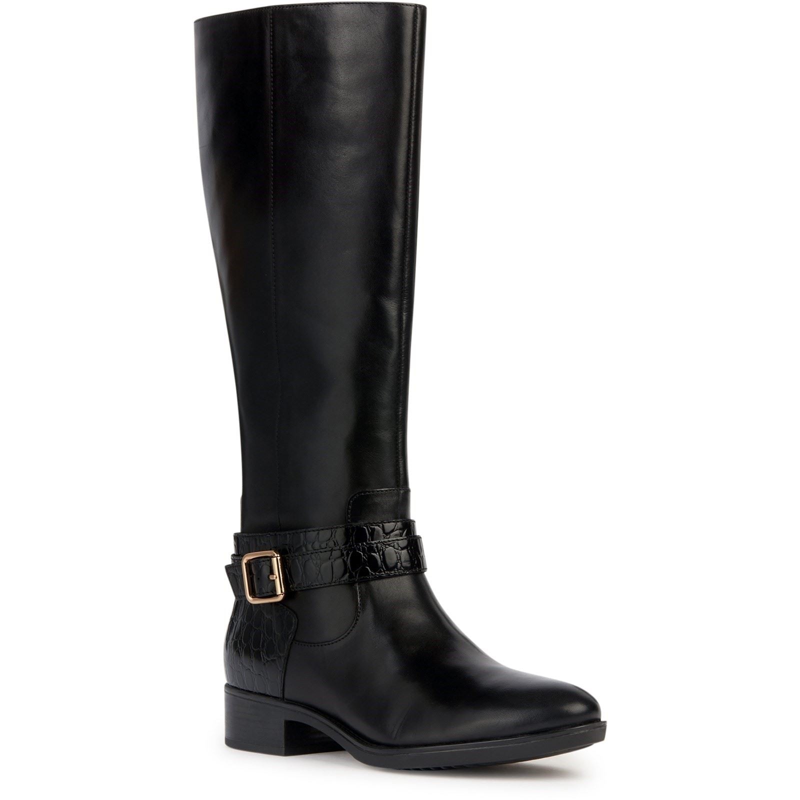 Geox D Felicity Damenlederstiefel In Schwarz