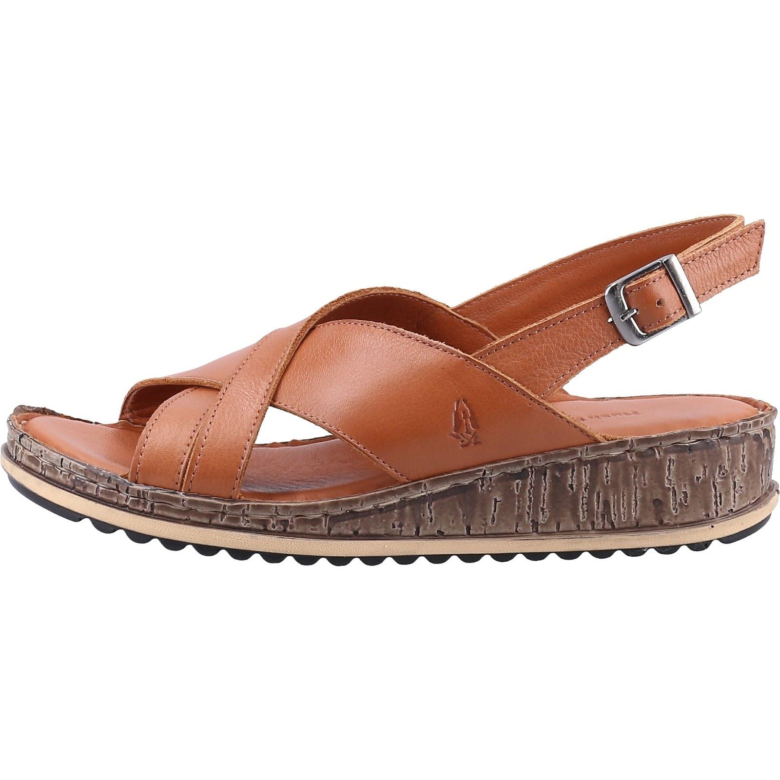 Hush Puppies Elena Damen Keilsandalen Aus Braunem Leder