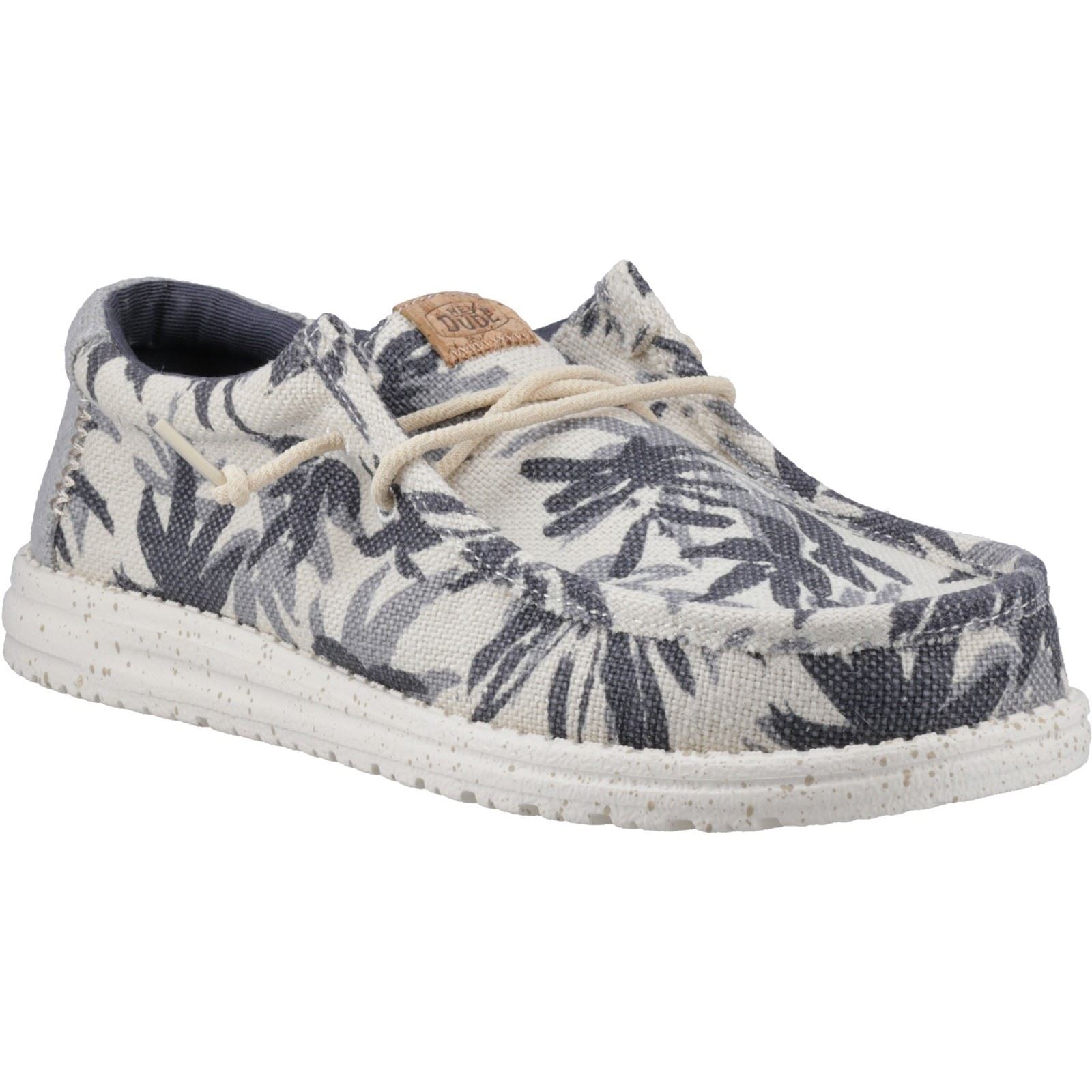 HEYDUDE Wally Palm Jute Jute Herren Egret/Cloud Blue Mokassin Schuhe