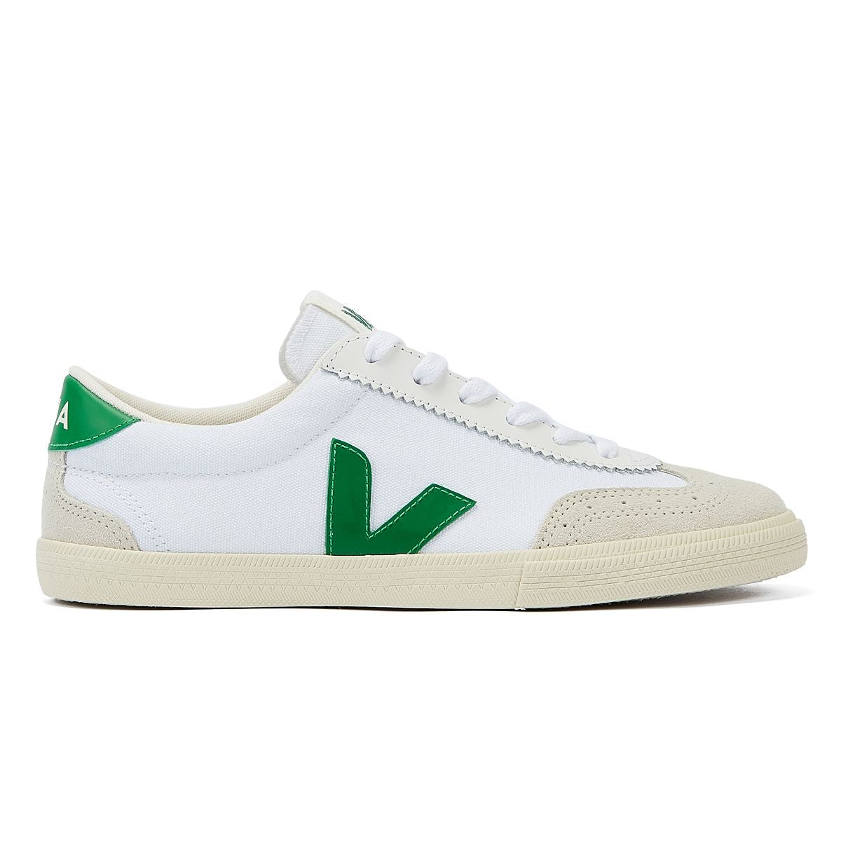 Veja Volley Emeraude Damen-Sneaker Aus Weißem/Smaragd-Wildleder