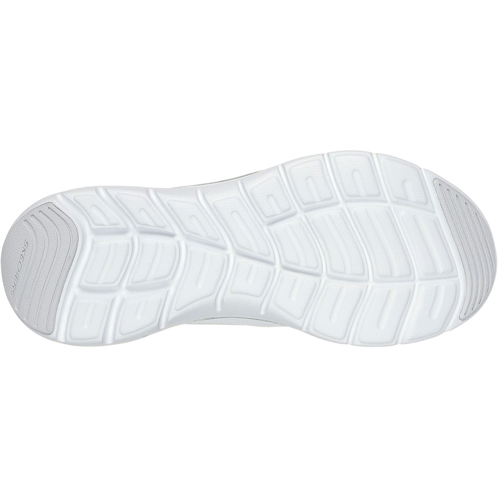 Skechers Flex Appeal 5.0 Fresh Touch Leder Damen Sneaker In Weiß/Silber