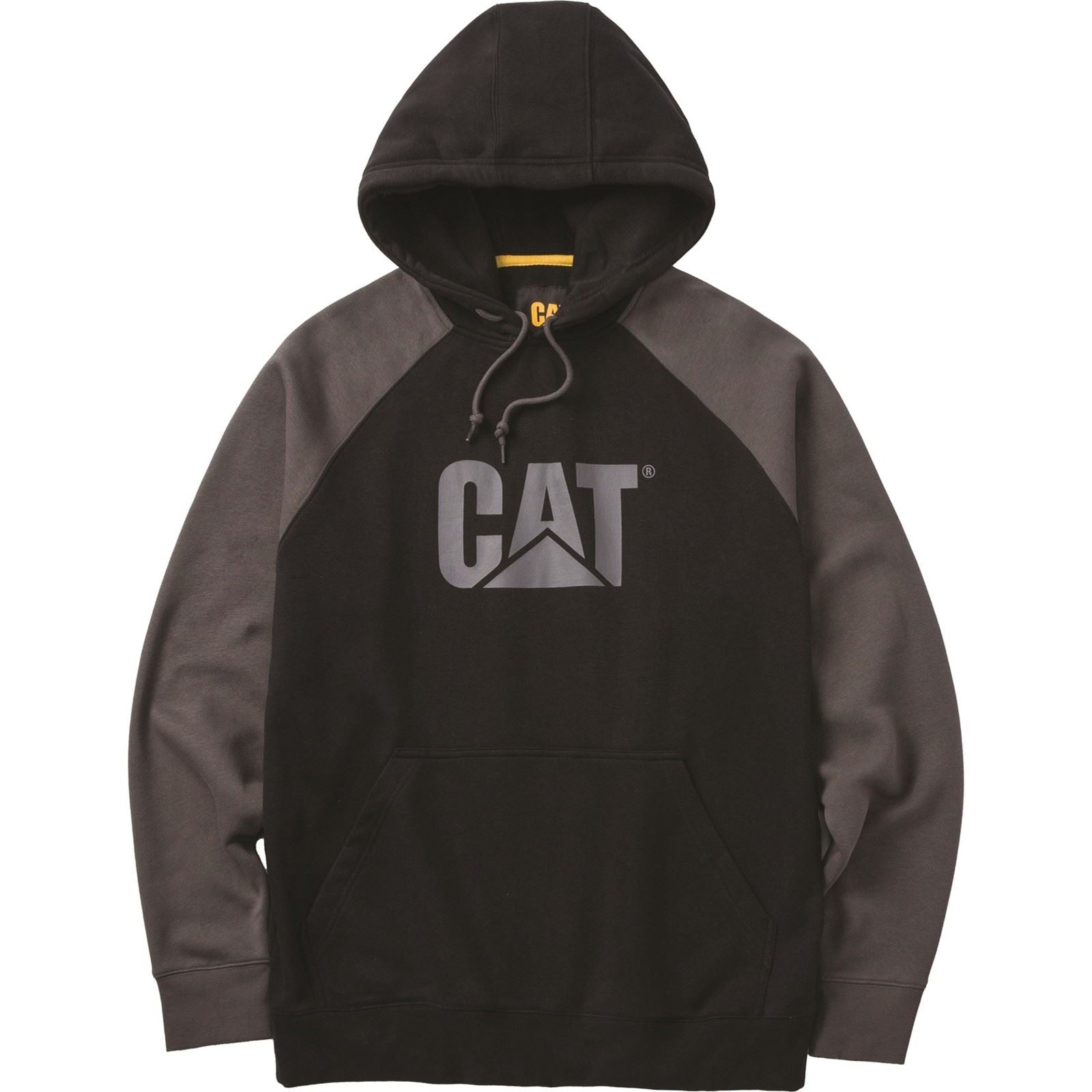Caterpillar Raglan Baumwolle Herren Schwarzes Kapuzensweatshirt