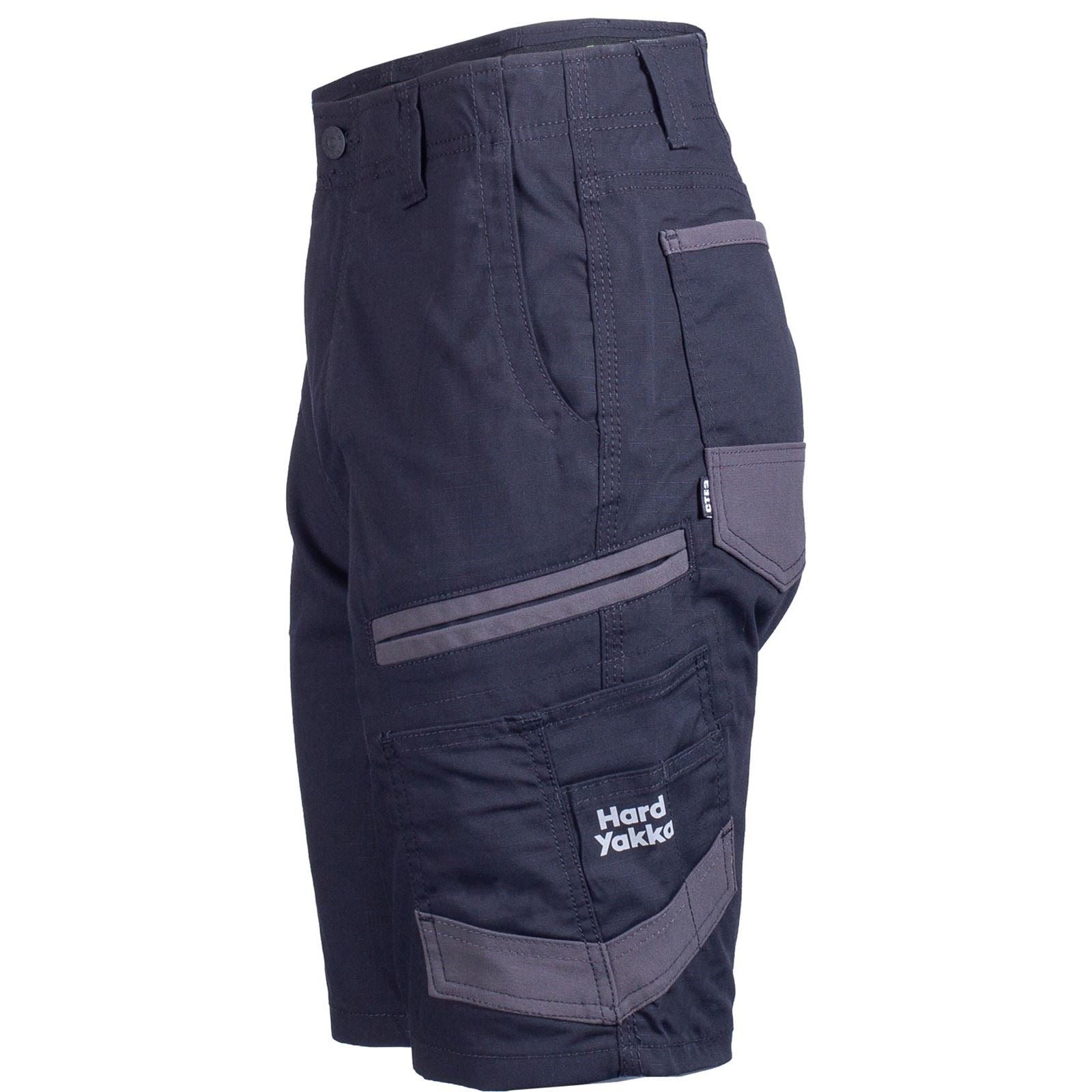 Hard Yakka Raptor Active Baumwolle Damen Schwarze Knielange Shorts