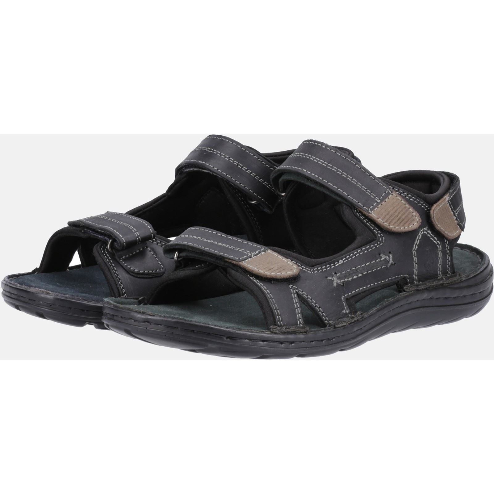 Hush Puppies Alistair Herren Sandalen Aus Schwarzem Leder