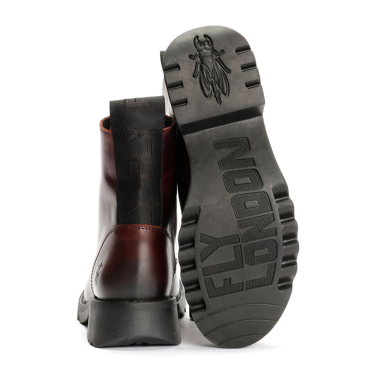 Fly London Ragi Leder Damen Rote Stiefel