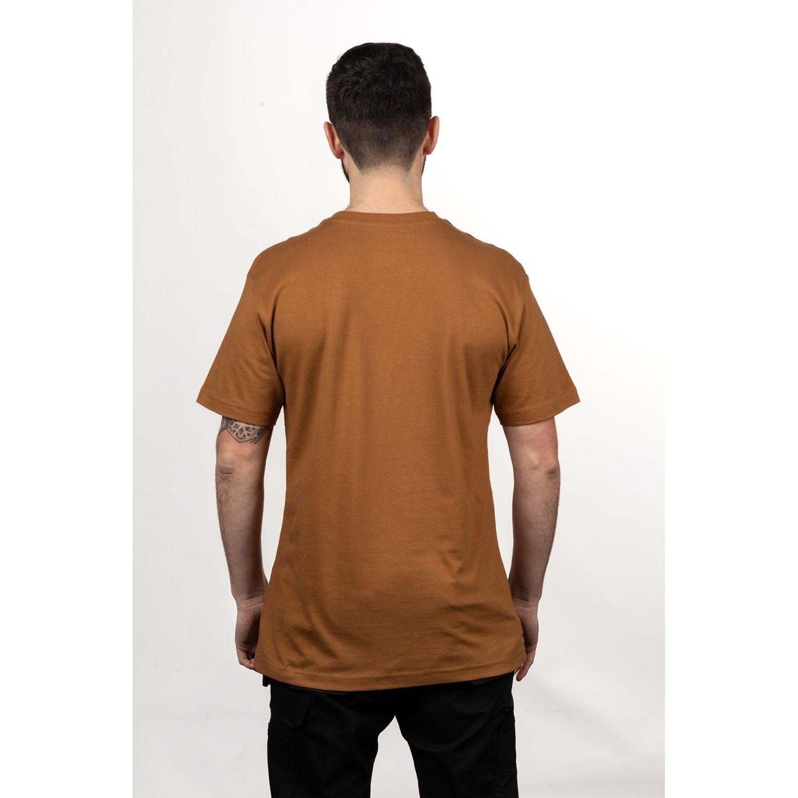 Caterpillar Trademark Logo Baumwoll Herren Bronze Kurzarm T-Shirts
