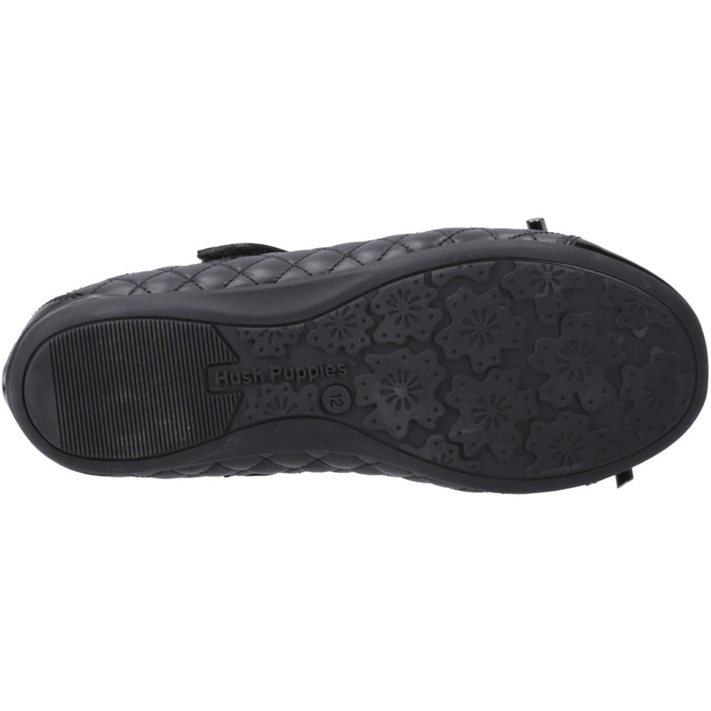 Hush Puppies Lottie Mädchenschwarze Ballettschuhe Aus Leder