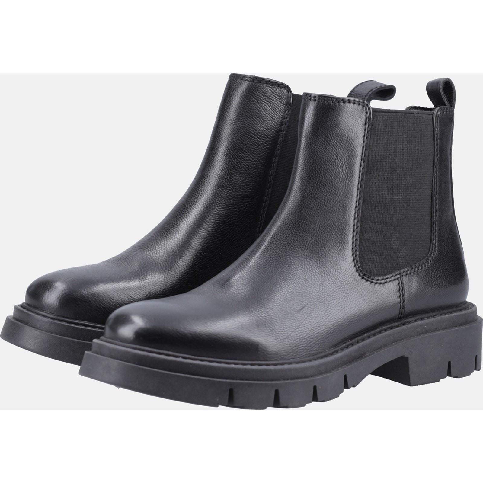 Hush Puppies Raya Chelsea Damenlederstiefel In Schwarz