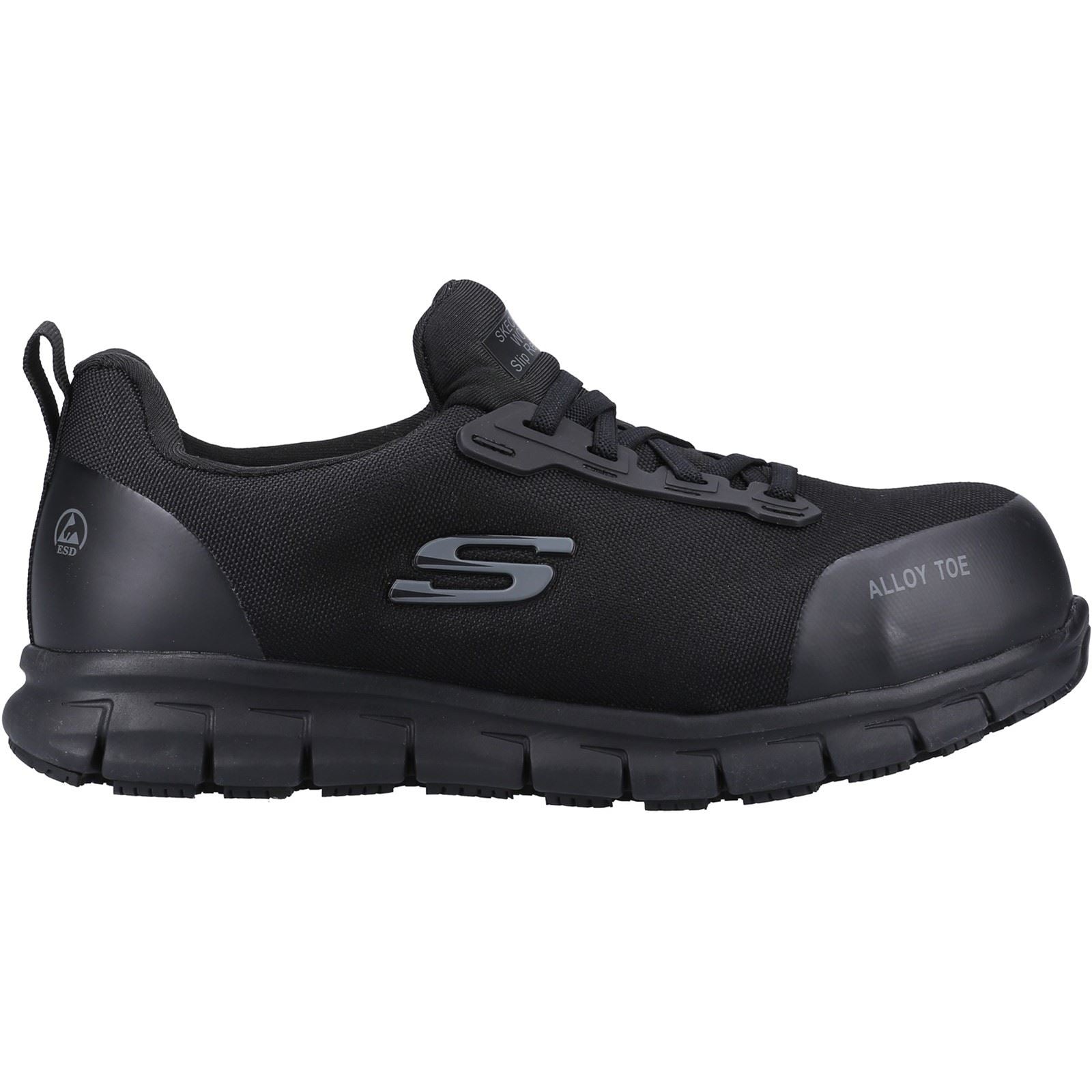 Skechers Workwear Sure Track Jixie Textil Damen Schwarze Sicherheits Sneakers