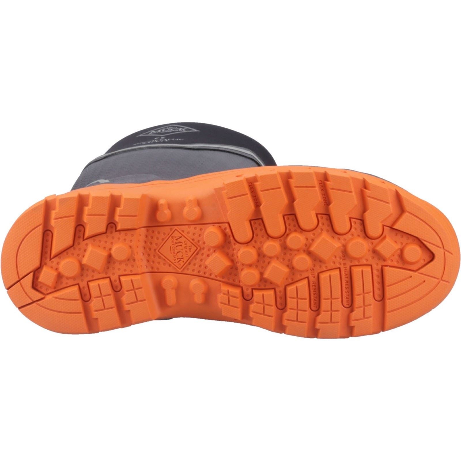 Muck Boots Grit S5 Damen Gummistiefel in Schwarz/Orange