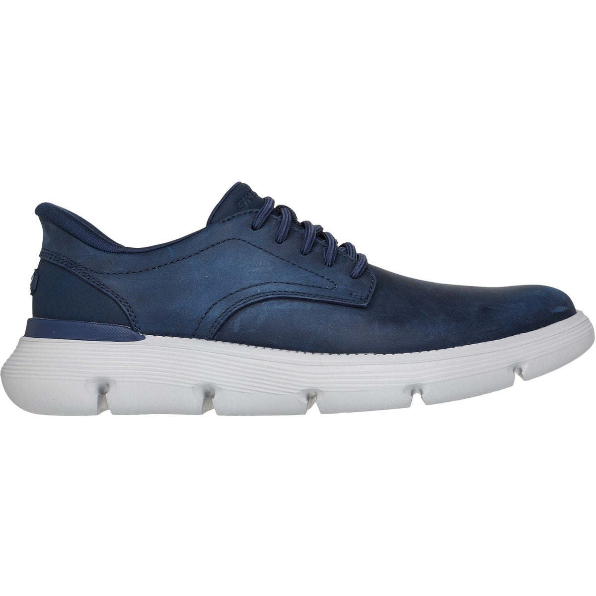Skechers Garza Duran Herren Lederschuhe in Marineblau/Weiß mit Schnürung