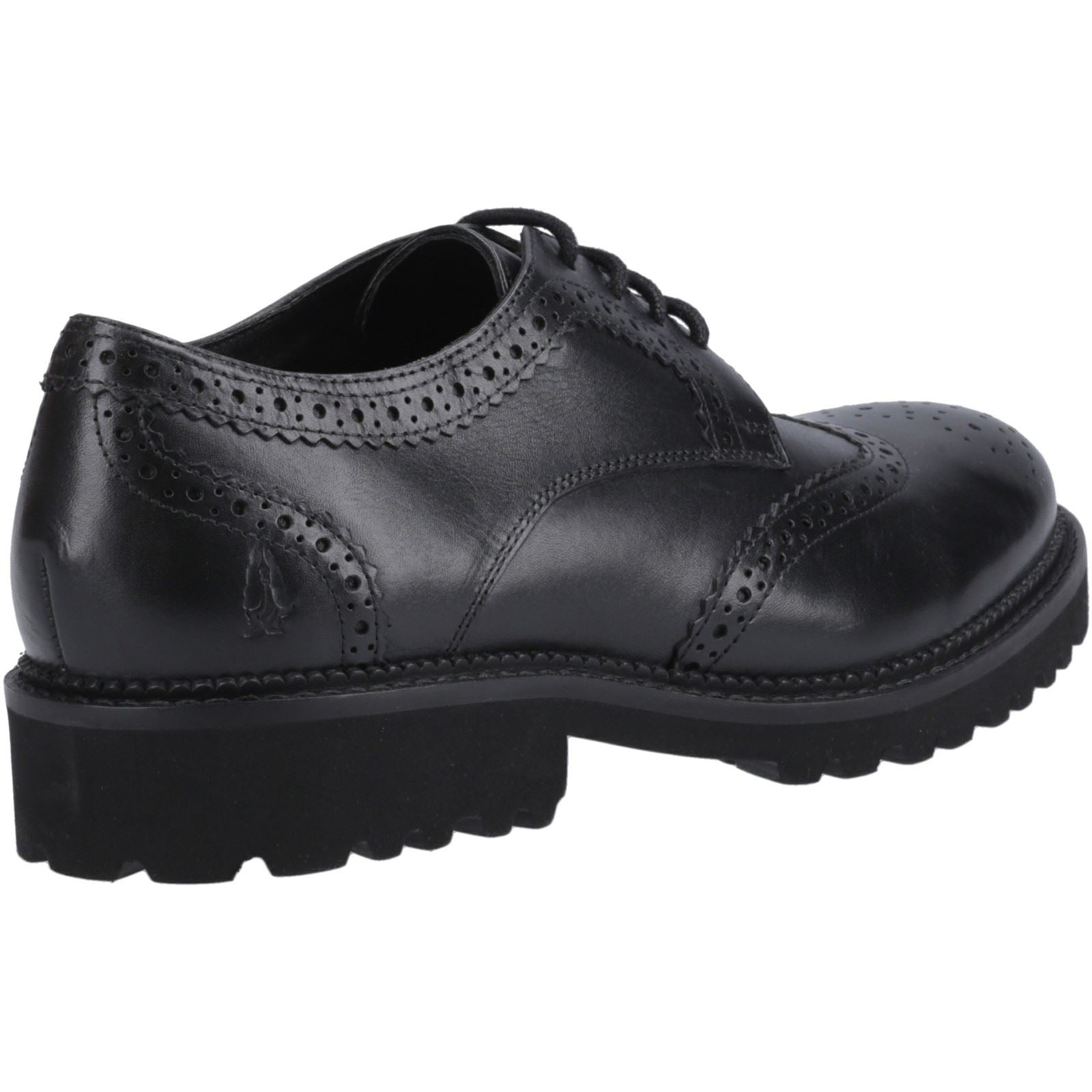Hush Puppies Gabi Lace Up Mädchen Brogues Aus Schwarzem Leder