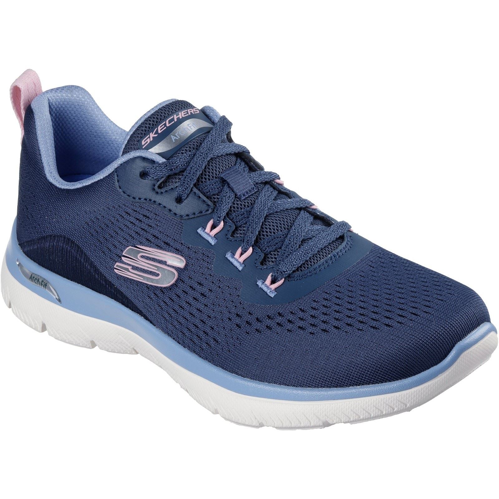 Skechers Arch Fit Summits Polyester Damen Sneaker In Marineblau/Hellblau