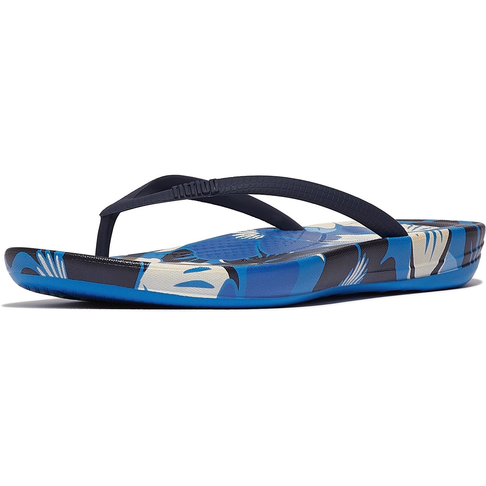 Fitflop iQushion Blossom Polyurethan Damen Flip-Flops Mix In Bondi-Blau