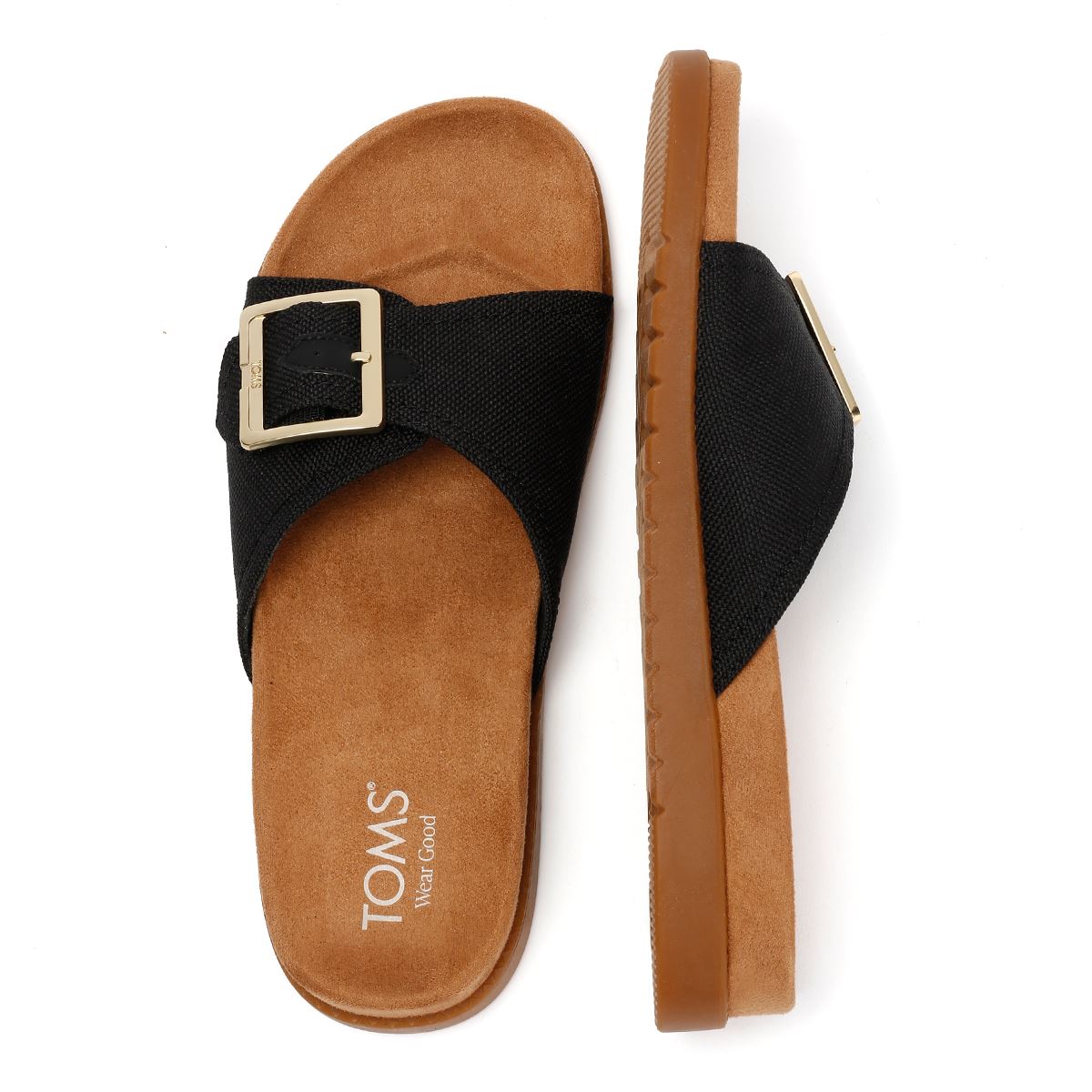 TOMS Marin Slide Canvas Damenschwarze Sandalen