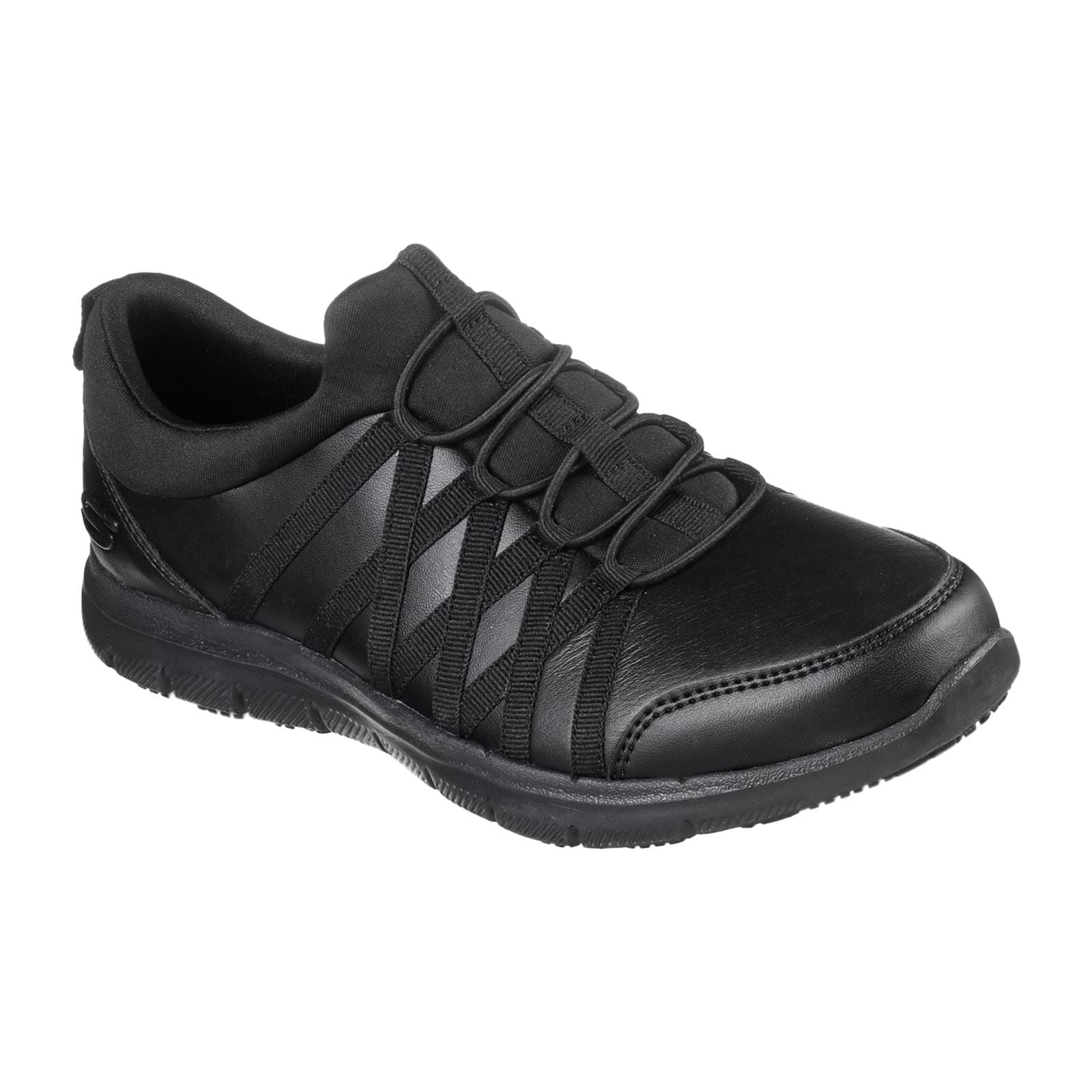 Skechers Workwear Ghenter Dagsby Damen Sneaker aus Schwarzem Leder
