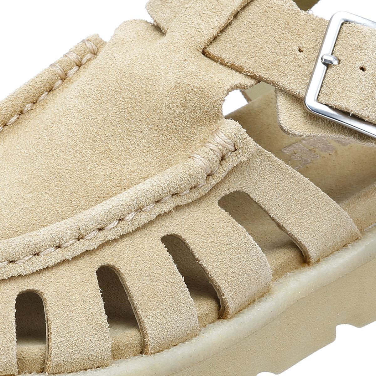 Clarks Originals Meadow Buckle Damen Sandalen Aus Veloursleder In Beige