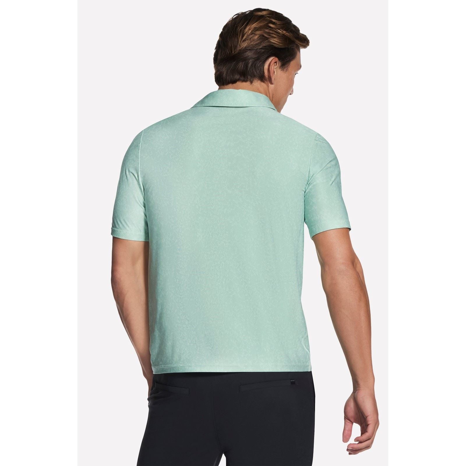 Skechers GO DRI All Day Printed Polyester Herren Polo-Shirt In Grün