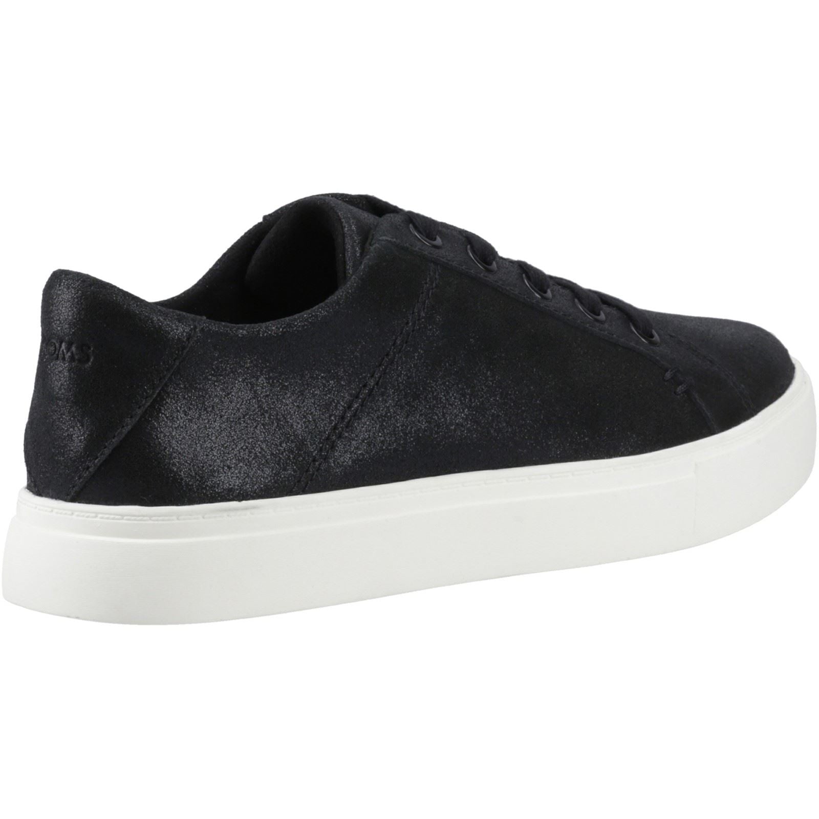 TOMS Kameron Lace-Up Damen Sneaker aus schwarzem Metallic Leder