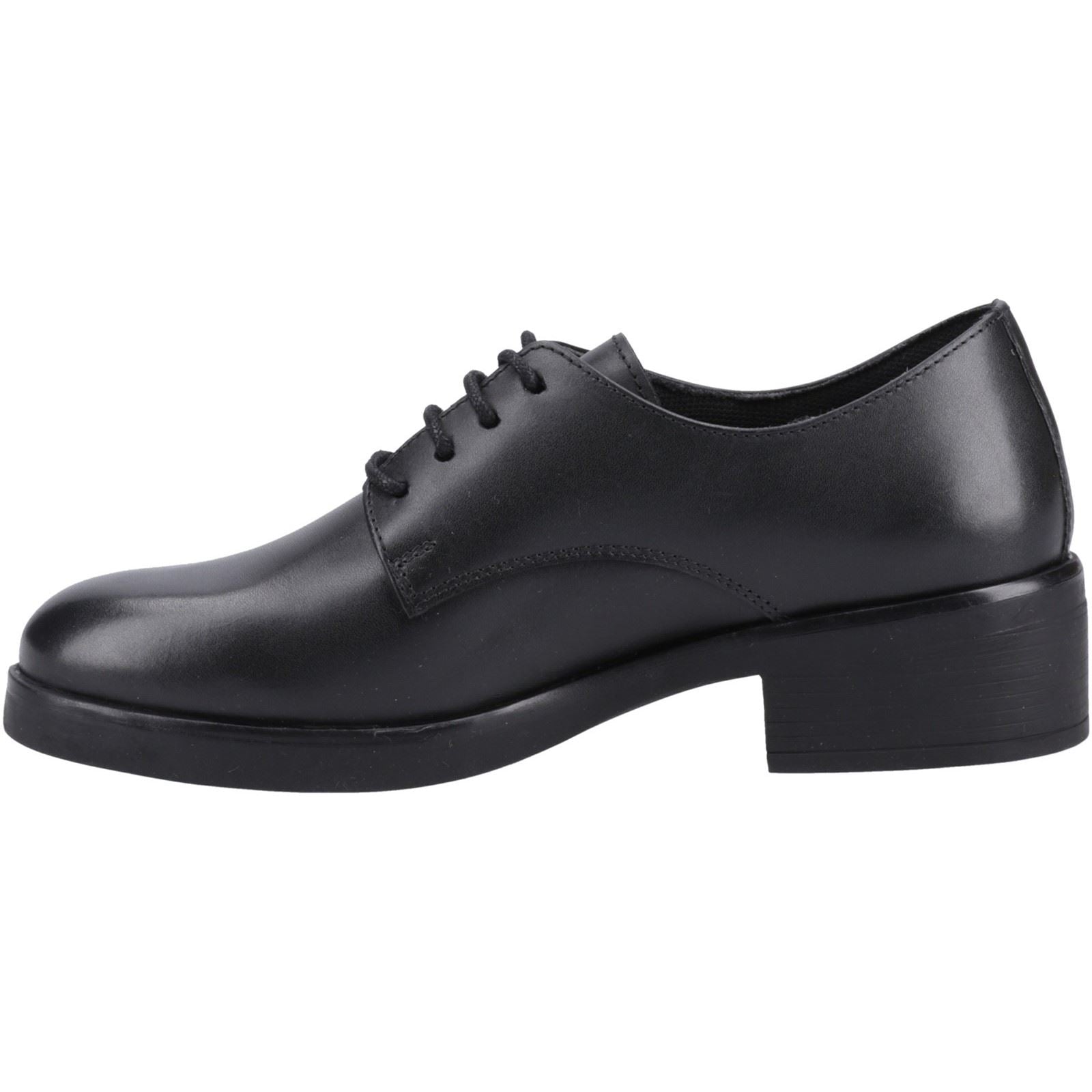 Hush Puppies Anastasia Senior Mädchenschuhe Aus Schwarzem Leder Mit Schnürung