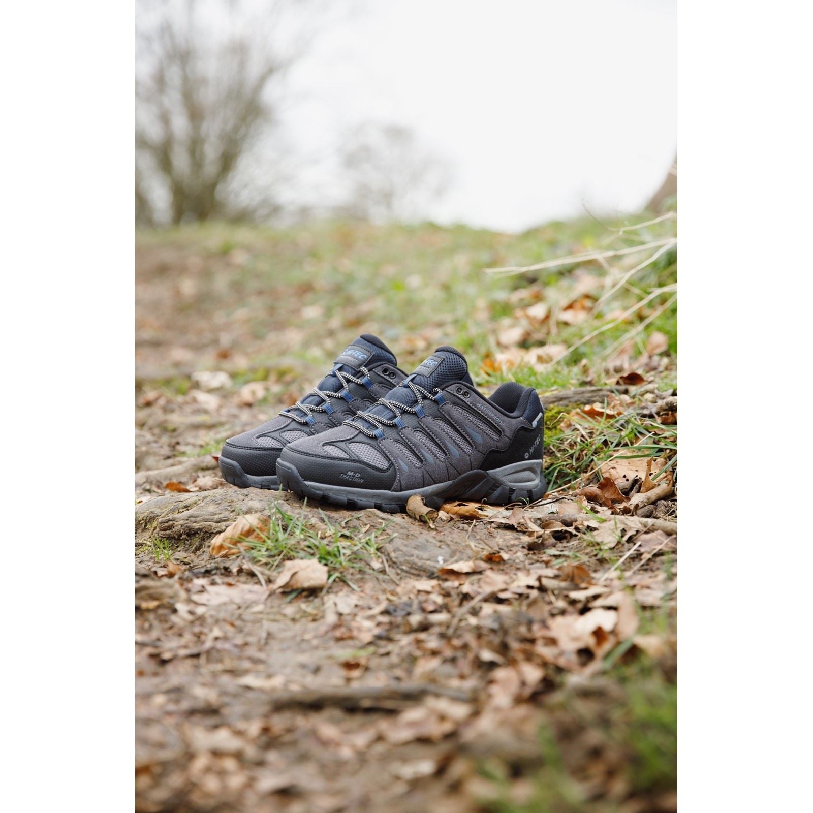 Hi-Tec Corzo Low Pu Wildleder Herren Wanderschuhe In Anthrazit/Nautikblau